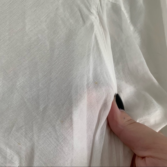 Anthro Byron Lars White Poof Bust Buttoned Blouse 2 - Picture 3 of 5